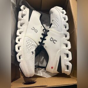 On Running Women's Athletic Shoes - 9.5, new in box (Cloud x 4- white/black)